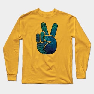 peace hand feathered Long Sleeve T-Shirt